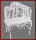 A016 White Wire Bird Cage